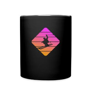 Skifahrer - Tasse einfarbig - Schwarz - Vorne