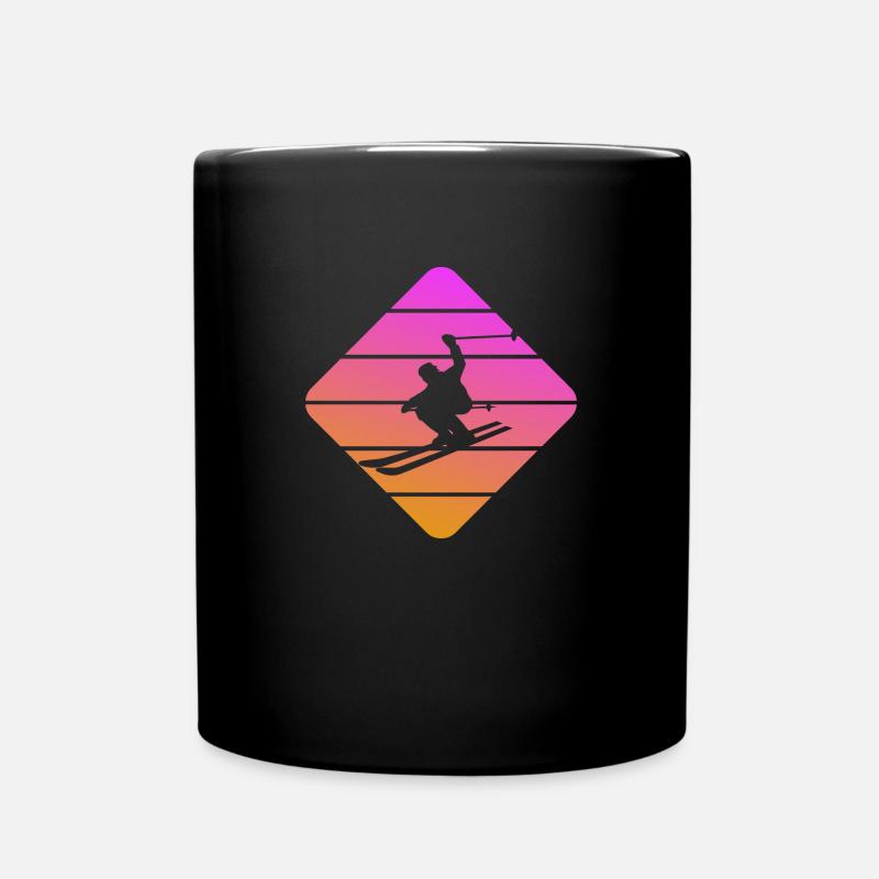 Skifahrer - Tasse einfarbig - Schwarz