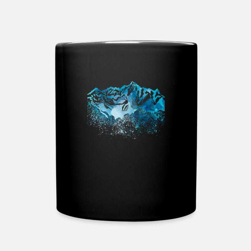 montagnes aquarelles - Mug uni - noir