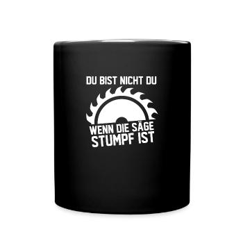 Tischler Schreiner Säge Holz Geschenkidee Beruf - Tasse einfarbig - Schwarz - Vorne