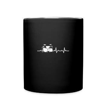 Heartbeat Drums Heart Rate - Tasse einfarbig - Schwarz - Vorne
