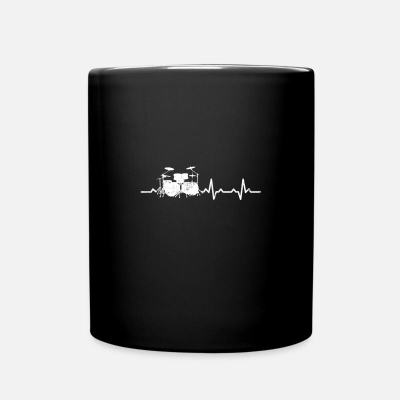 Heartbeat Drums Heart Rate - Tasse einfarbig - Schwarz