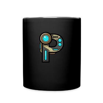 Buchstabe P Geschenk Name Roboter Technik nerd - Tasse einfarbig - Schwarz - Vorne