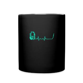 Heartbeats DJ Headset Fréquence cardiaque - Mug uni - noir - Devant