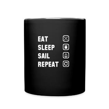 Sailing skipper sailboat yacht adventure gift - Full Colour Mug - black - Front