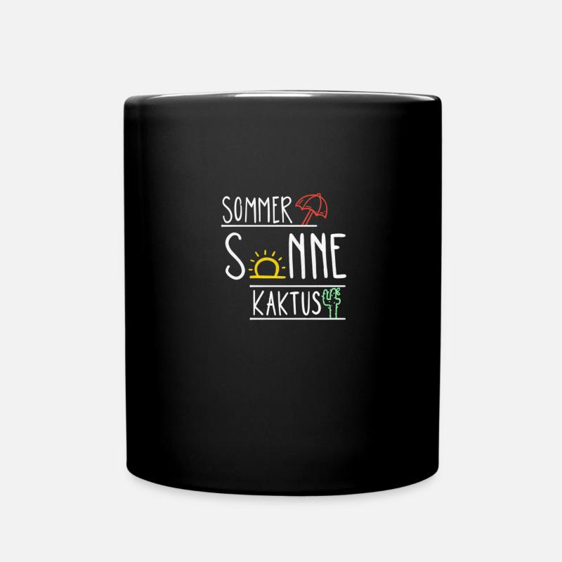 Sommer Sonne Kaktus Majorca - Tasse einfarbig - Schwarz