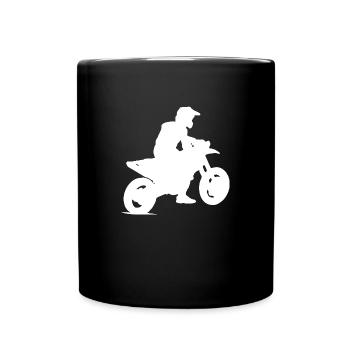 Motorcross Motorrad - Tasse einfarbig - Schwarz - Vorne