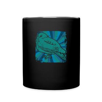 Taube Brieftaube - Tasse einfarbig - Schwarz - Vorne