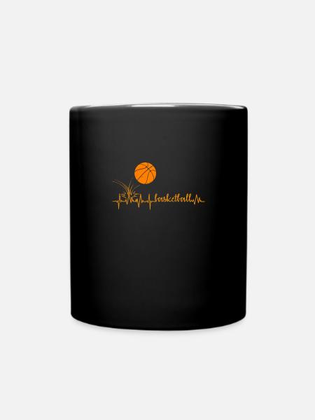 Rythme cardiaque basketball fréquence cardiaque - Mug uni - noir
