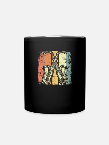Saxophon - Tasse einfarbig - Schwarz