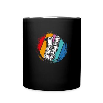 Saxophon - Tasse einfarbig - Schwarz - Vorne