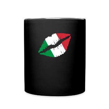 Idée cadeau cadeau drapeau drapeau Italie - Mug uni - noir - Devant