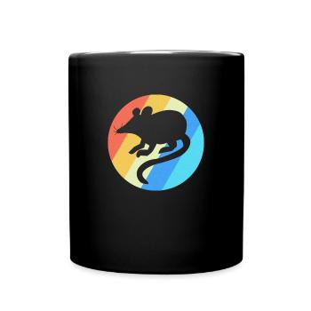 Maus Retro Haustier Geschenk - Tasse einfarbig - Schwarz - Vorne