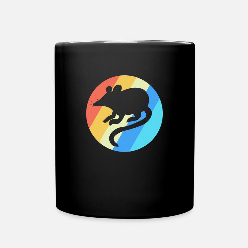 Maus Retro Haustier Geschenk - Tasse einfarbig - Schwarz