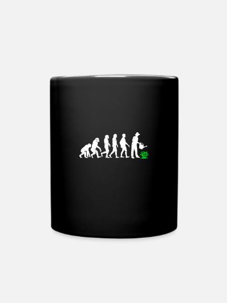 Evolution Gardener Gardening - Full Colour Mug - black