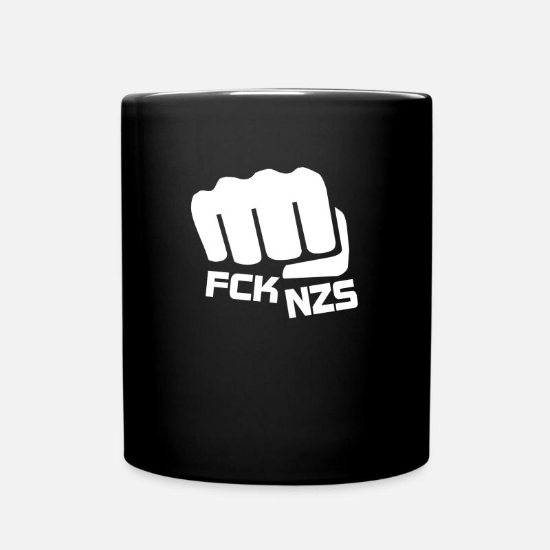 FCK NZS Nazis - Tasse einfarbig - Schwarz