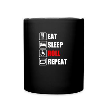 Rollstuhl - Tasse einfarbig - Schwarz - Vorne