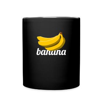 Banana print! Cool gift idea for friends - Full Colour Mug - black - Front