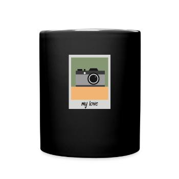 Vintage Kamera Retro Soforbild Sofortbildkamera - Tasse einfarbig - Schwarz - Vorne