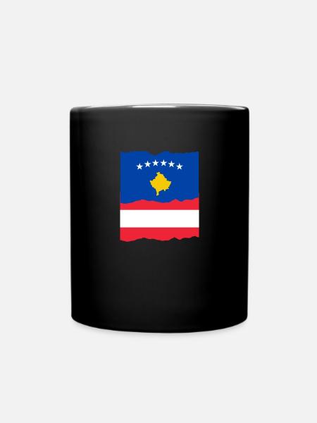 Kosovo Oesterreich - Tasse einfarbig - Schwarz