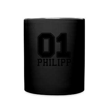 Philipp Name Vorname - Tasse einfarbig - Schwarz - Vorne