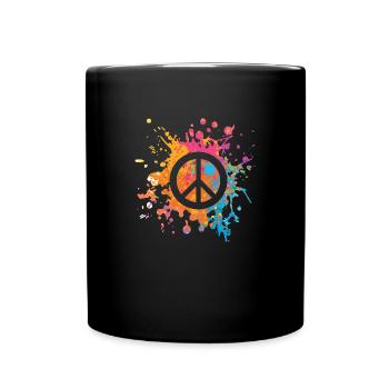 Symbole paix signe paix mondiale - Mug uni - noir - Devant