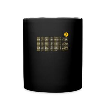 Bitcoin First Block Zero Nerd - Full Colour Mug - black - Front