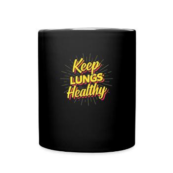 Rauchverbot, Nichtraucher, No Smoking - Tasse einfarbig - Schwarz - Vorne