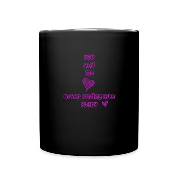Du und ich | Liebesgeschichte romantisch Geschenk - Tasse einfarbig - Schwarz - Vorne