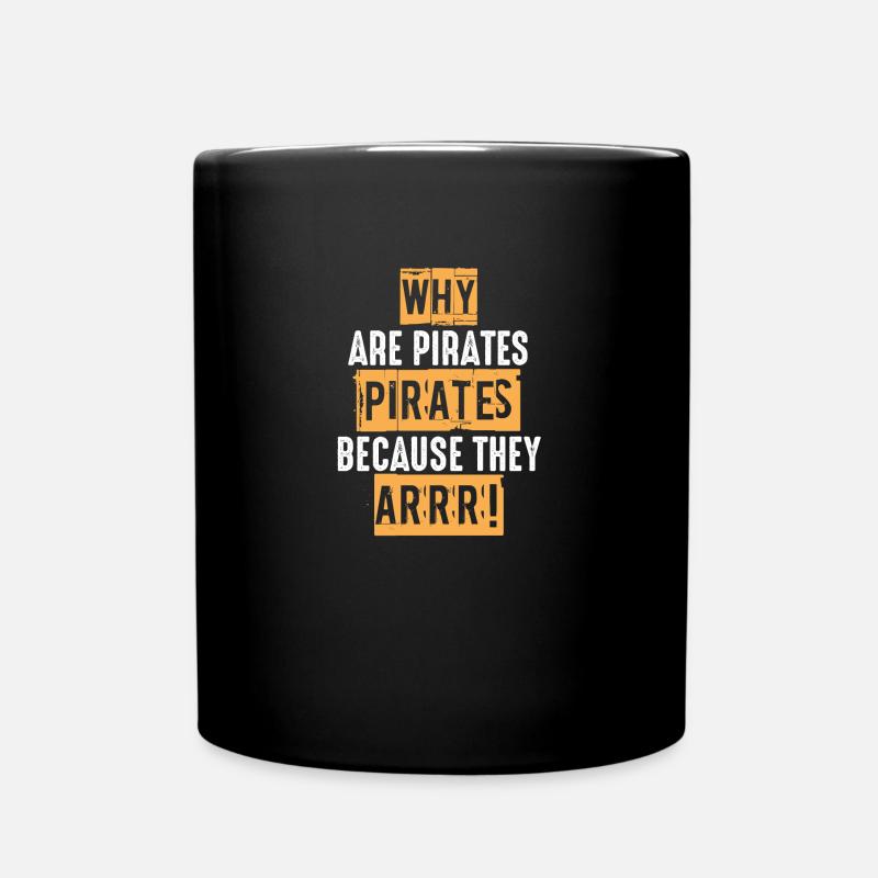 Pirate, piracy, pirate flag - Full Colour Mug - black