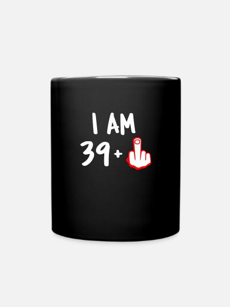 40 Jahre Geburtstagsgeschenk T-Shirt lustiger Finger - Tasse einfarbig - Schwarz