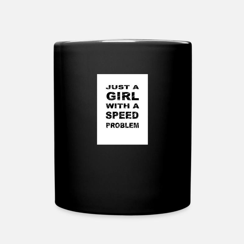 Woman speed problem car race speed - Full Colour Mug - black