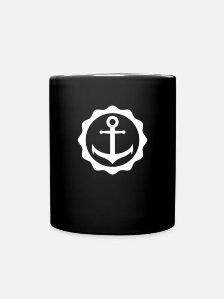 Maritim Anker Hafenstadt Geschenk - Tasse einfarbig - Schwarz