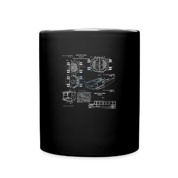Inventions d’Elisabeth Crämer bleu/blanc - Mug uni - noir - Devant