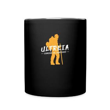 Camino de Santaigo. Jakobsweg, Ultreia T-Shirt Tee - Tasse einfarbig - Schwarz - Vorne