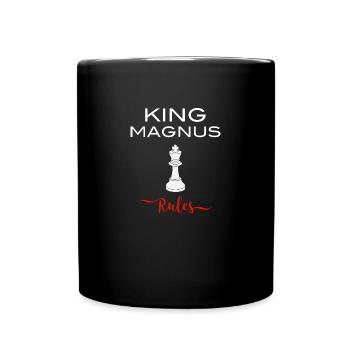 King Magnus Schach London Weltmeister Geschenk - Tasse einfarbig - Schwarz - Vorne