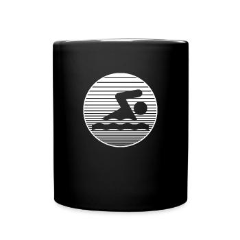natation - Mug uni - noir - Devant