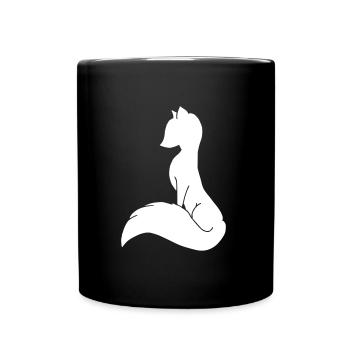 Fox vixen silhouette forest spirit gift - Full Colour Mug - black - Front