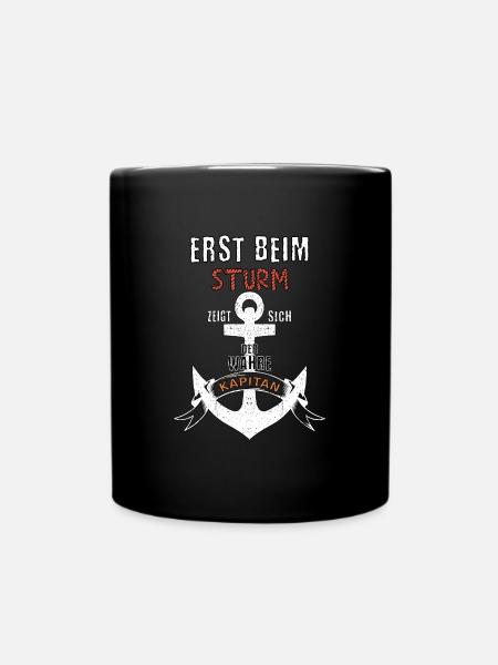 Segel Spruch Design wahre Kapitän Motiv retro - Tasse einfarbig - Schwarz
