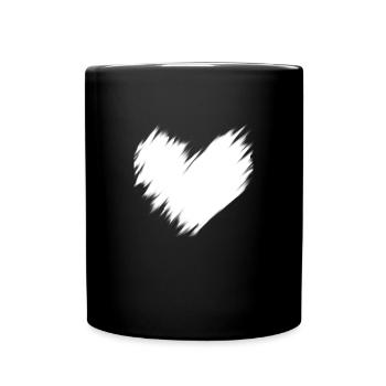 Idée cadeau floue cœur blanc - Mug uni - noir - Devant