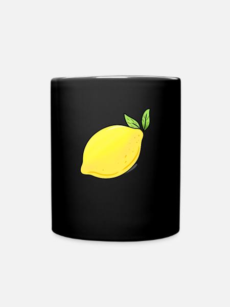 Zitrone - Tasse einfarbig - Schwarz