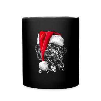 Santa DOODLE Christmas Wilsigns Labradoodle - Full Colour Mug - black - Front
