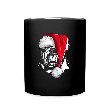 Santa DEUTSCH BULLDOG Christmas Wilsigns - Full Colour Mug - black - Front
