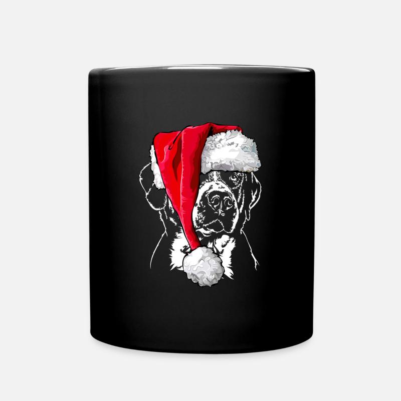 Santa GROSSER SCHWEIZER SENNENHUND Weihnachten - Tasse einfarbig - Schwarz