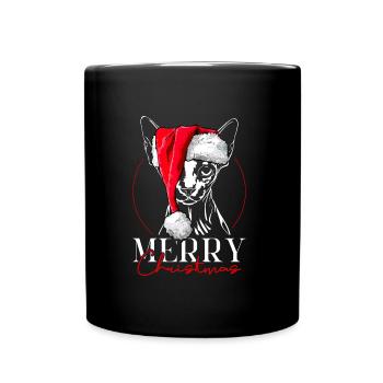 Santa SPHYNX Merry Christmas Cat Wilsigns - Full Colour Mug - black - Front
