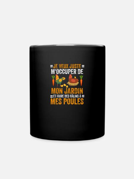 Cadeau poule Jardin Jardinier Humour Poules - Mug uni - noir