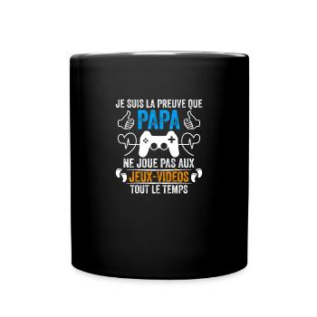 Papa Gamer Humour Cadeau Bébé Gamer Papa Geek - Mug uni - noir - Devant