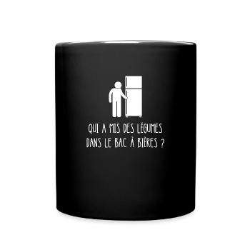 qui a mis des légumes dans le bac à bières - Mug uni - noir - Devant