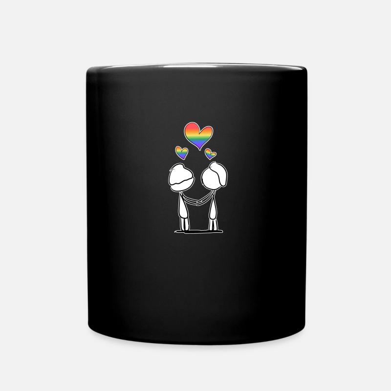 lgbt pärchen schwul liebe Valentinstag - Tasse einfarbig - Schwarz