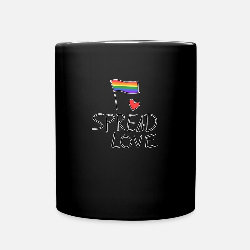 liebe verbreiten lgbt flagge symbol - Tasse einfarbig - Schwarz